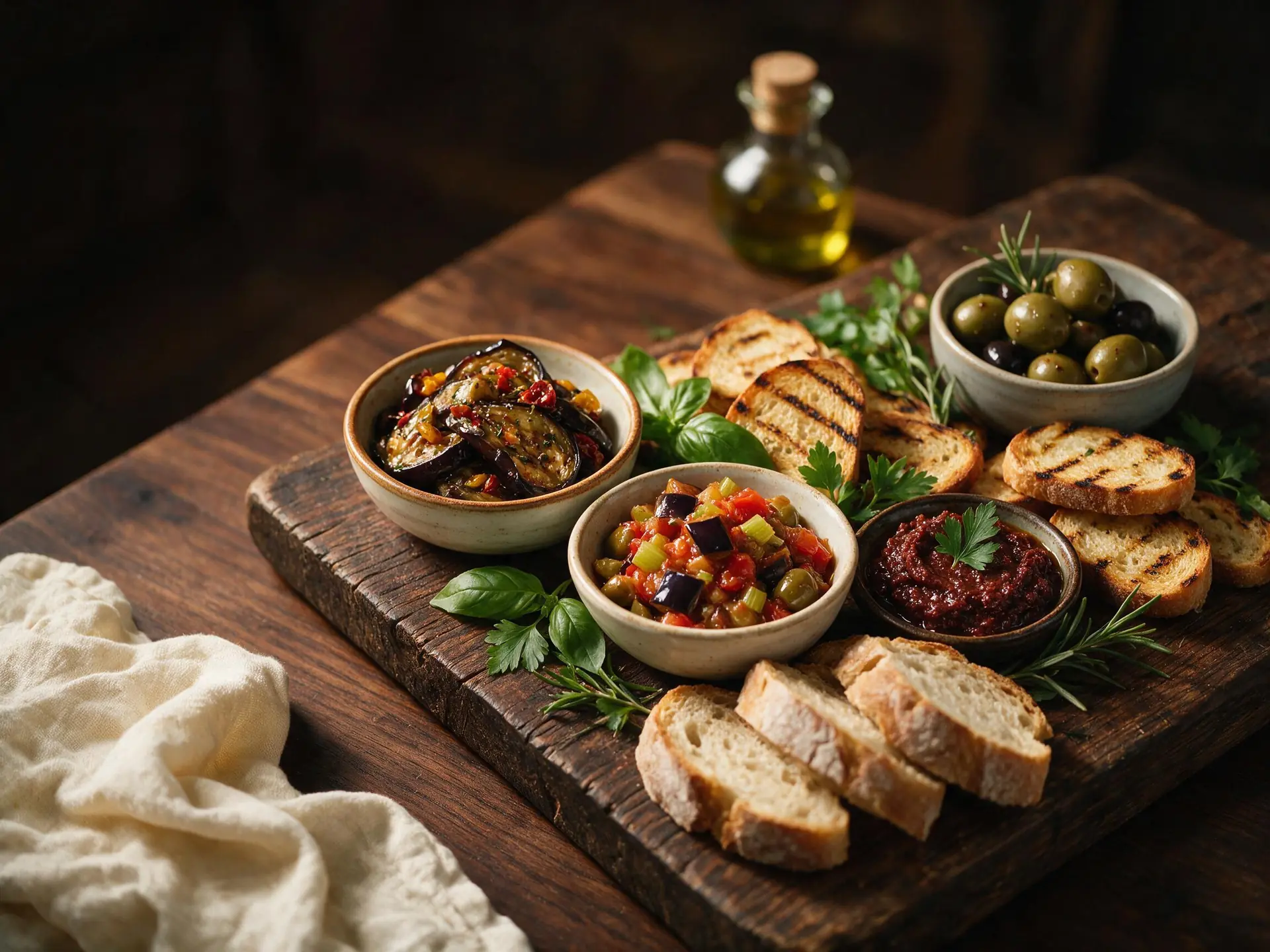 A tábua de antepastos, servido à mesa